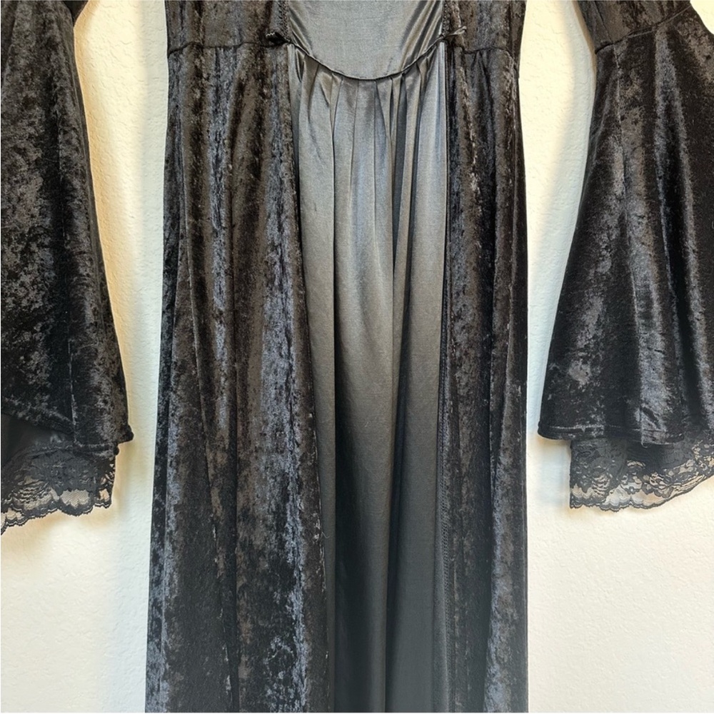 Lip Service Vintage Crushed Velvet Goth Witch Renaissance Dress L - Picture 7 of 16